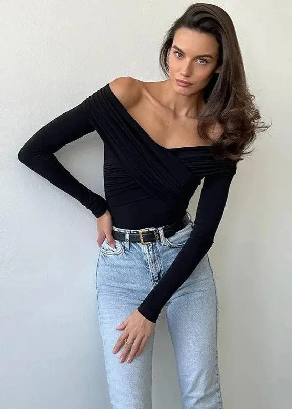 Sexy Off Shoulder Long Sleeve Bodysuit