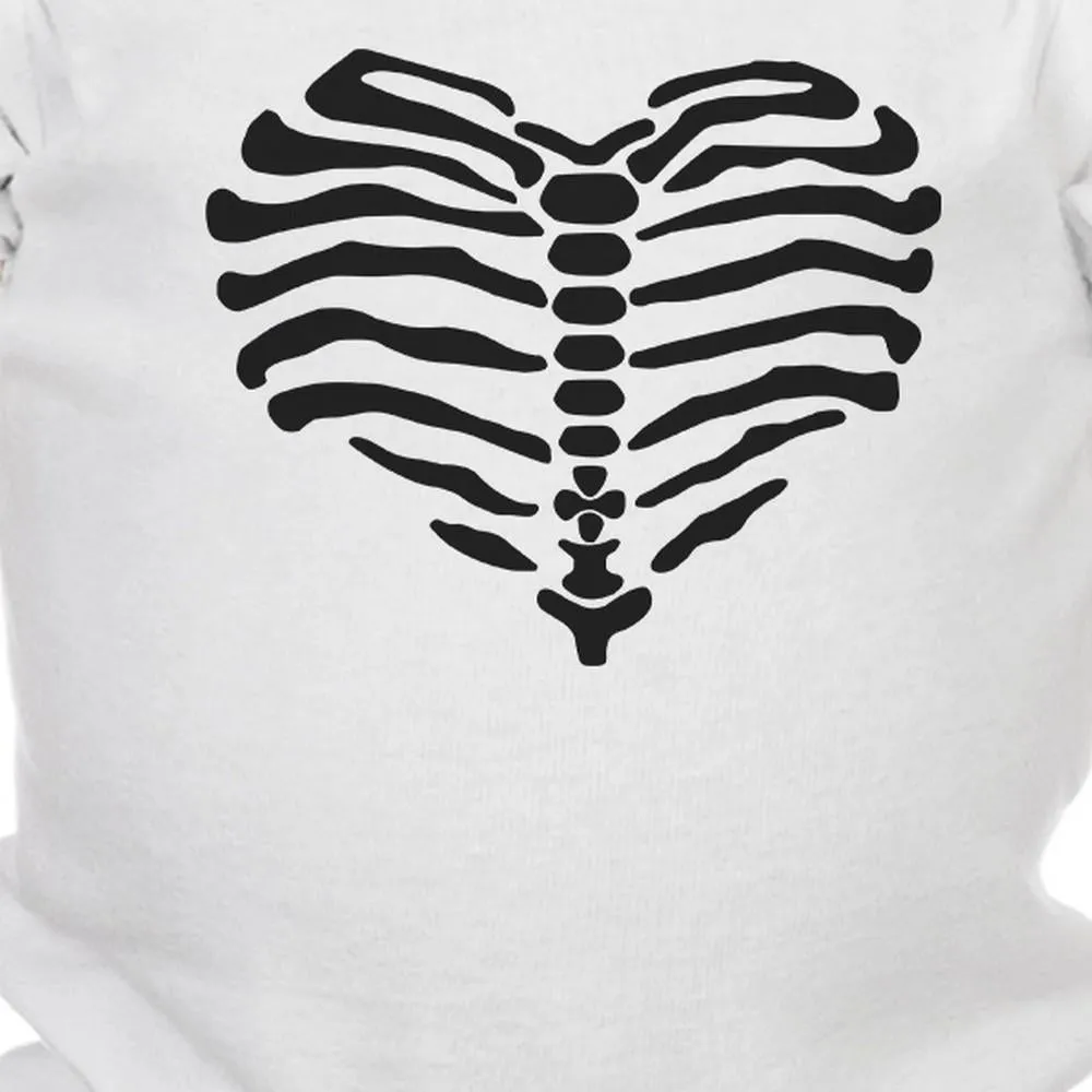 Skeleton Heart Baby White Bodysuit