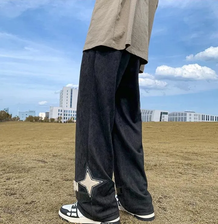 Star Patchwork Wide Leg Sweatpants