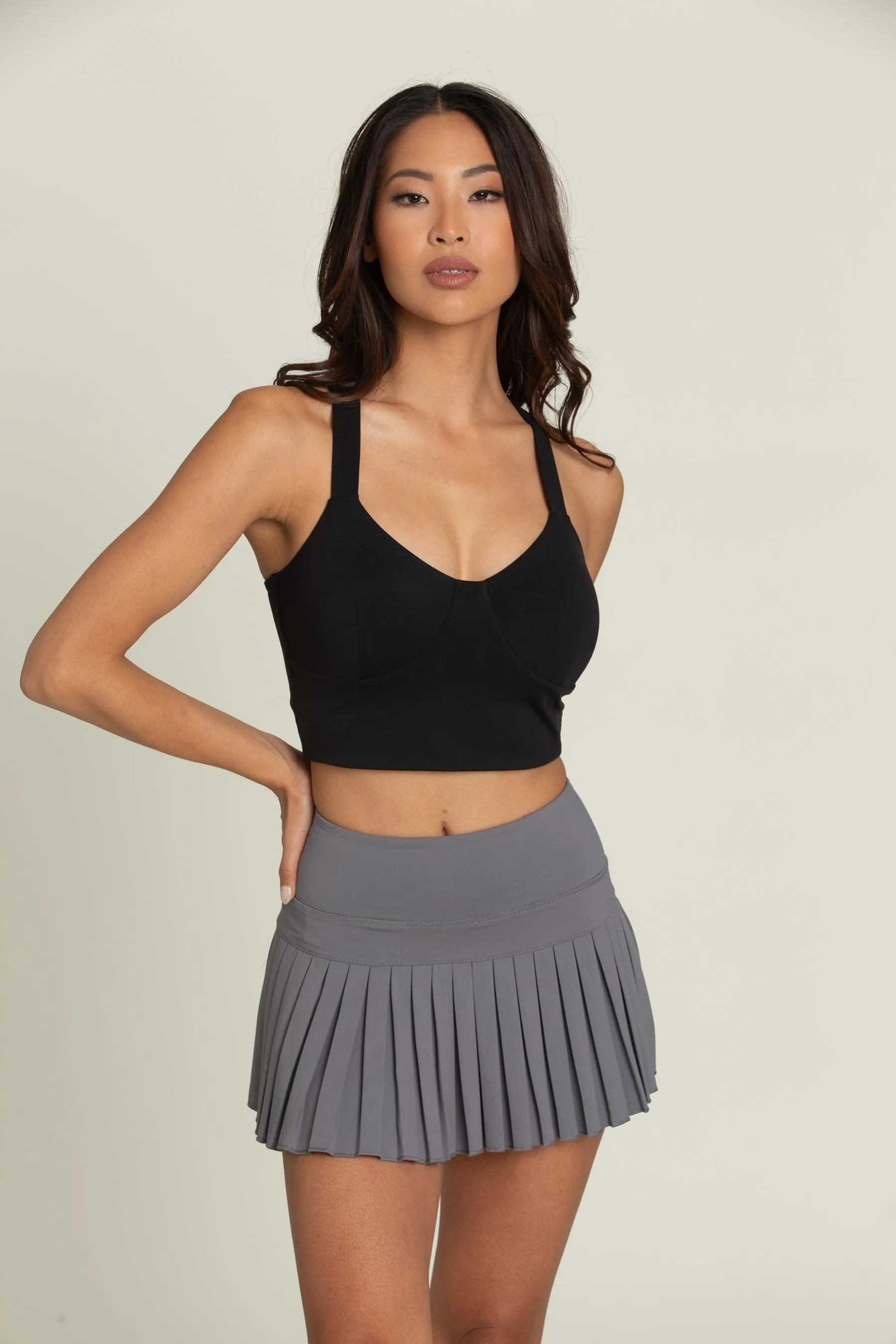 Steel Pleated Tennis Skirt