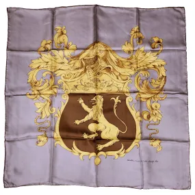 Vintage Echo Japan Silk Scarf Heraldic Crest Coat of Arms Lion Design